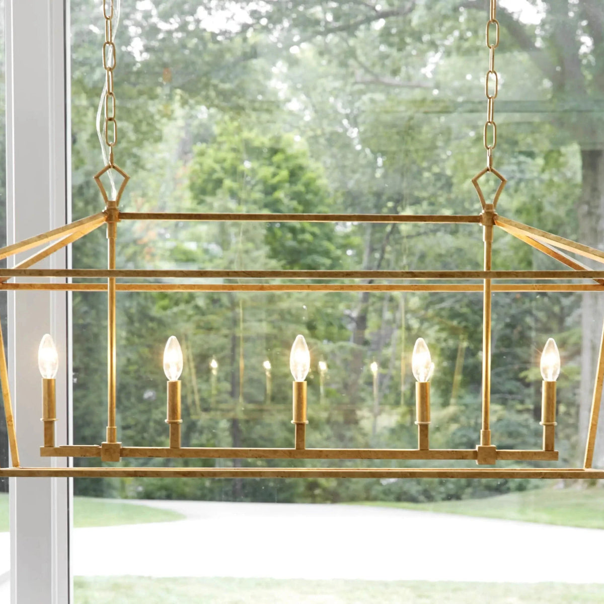 Franing Chandelier,SHOP ALL,metal chandelier,Farmhouse Garnet 41" Rectangular Chandelier