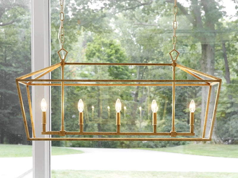 Franing Chandelier,SHOP ALL,metal chandelier,Farmhouse Garnet 41" Rectangular Chandelier