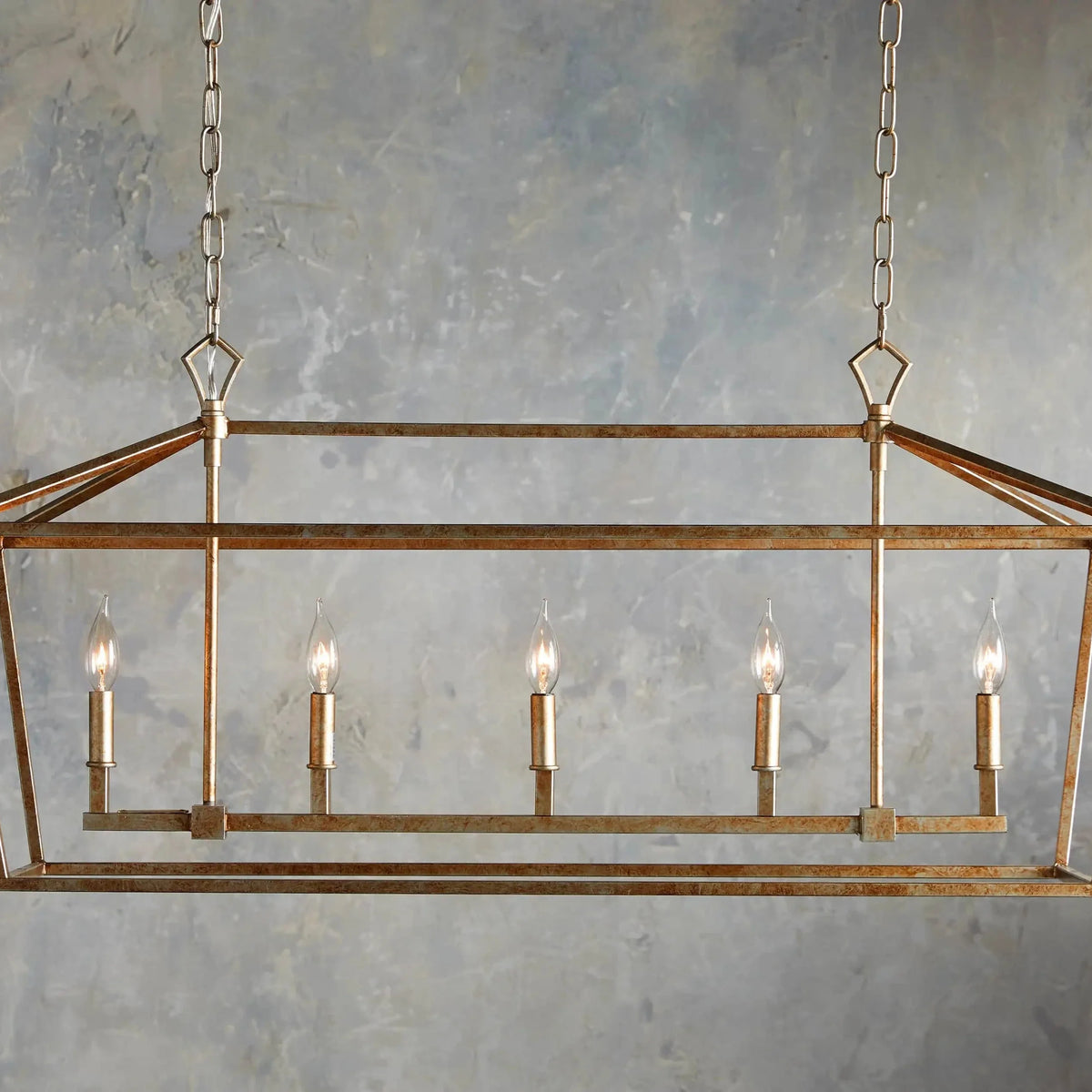 Franing Chandelier,SHOP ALL,metal chandelier,Farmhouse Garnet 41" Rectangular Chandelier