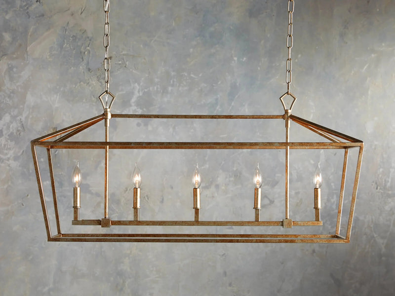 Franing Chandelier,SHOP ALL,metal chandelier,Farmhouse Garnet 41" Rectangular Chandelier
