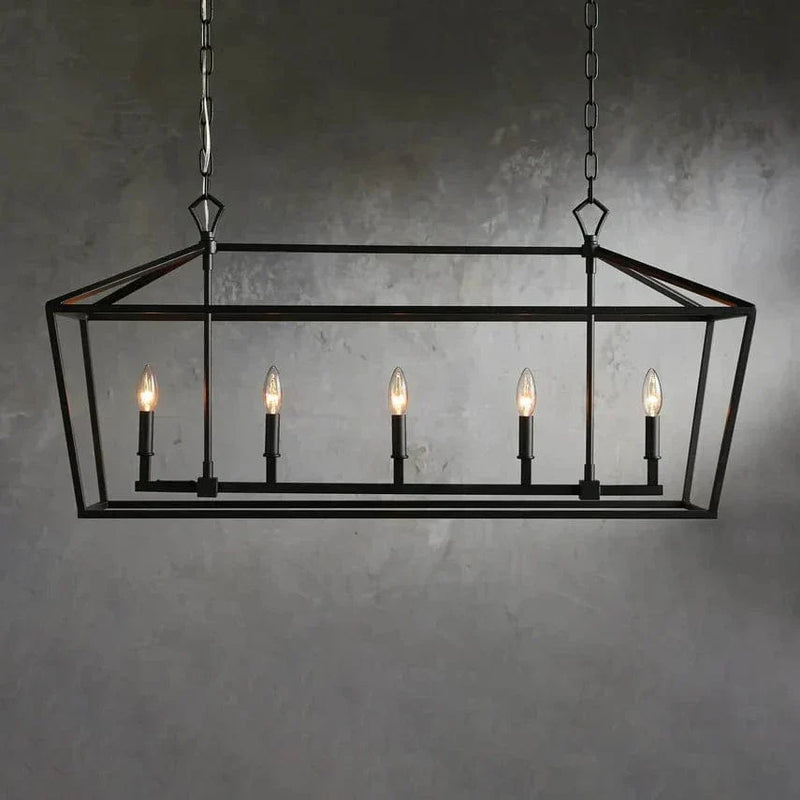 Franing Chandelier,SHOP ALL,metal chandelier,Farmhouse Garnet 41" Rectangular Chandelier
