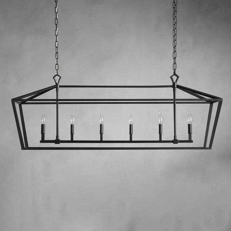 Franing Chandelier,SHOP ALL,metal chandelier,Farmhouse Garnet 54" Rectangular Chandelier