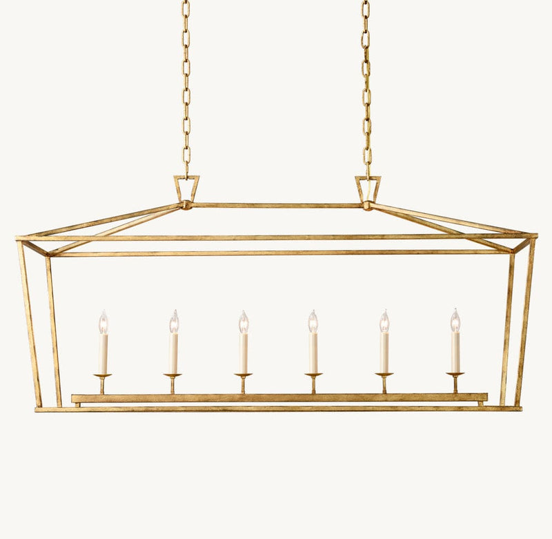 Franing Chandelier,SHOP ALL,metal chandelier,Farmhouse old brass 19TH C. ENGLISH OPENWORK RECTANGULAR CHANDELIER 54"
