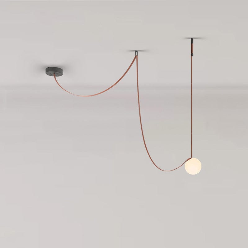 Franing Island counter/dining room ，Farmhouse ，Chandelier ，glass chandelier，shop all，Ceiling 1lights:W31.5″×H47.2″ / Warm White / Brown Globe Leather Pendant Light