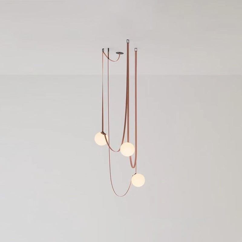 Franing Island counter/dining room ，Farmhouse ，Chandelier ，glass chandelier，shop all，Ceiling 3 lights: W31.5″×H47.2″ / Warm White / Brown Globe Leather Pendant Light