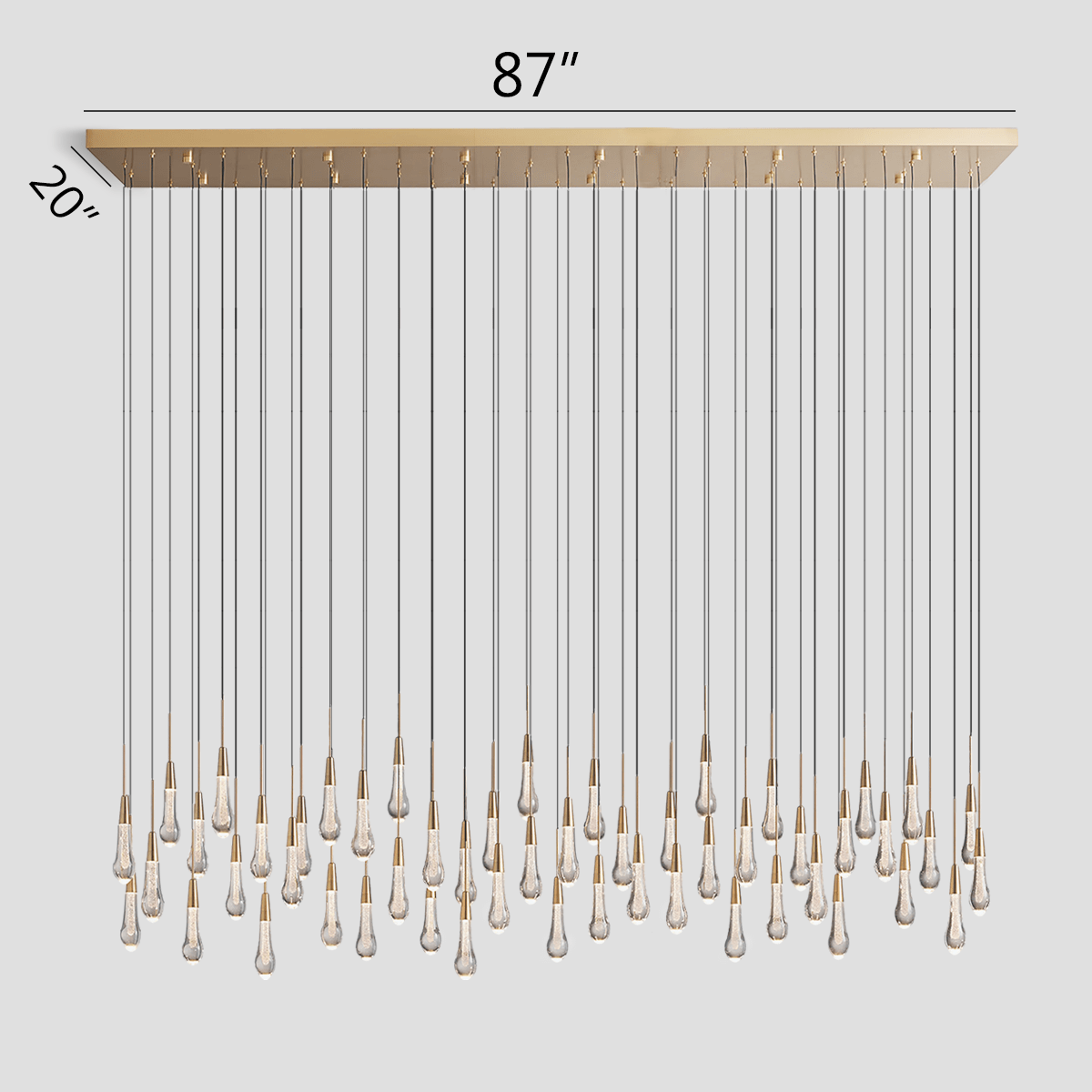 Franing SHOP ALL,crystal chandelier,Ceiling,Island counter/dining room BRASS / 87" Soltaire Linear Chandelier 37'' 50'' 70'' 87"W 120"W
