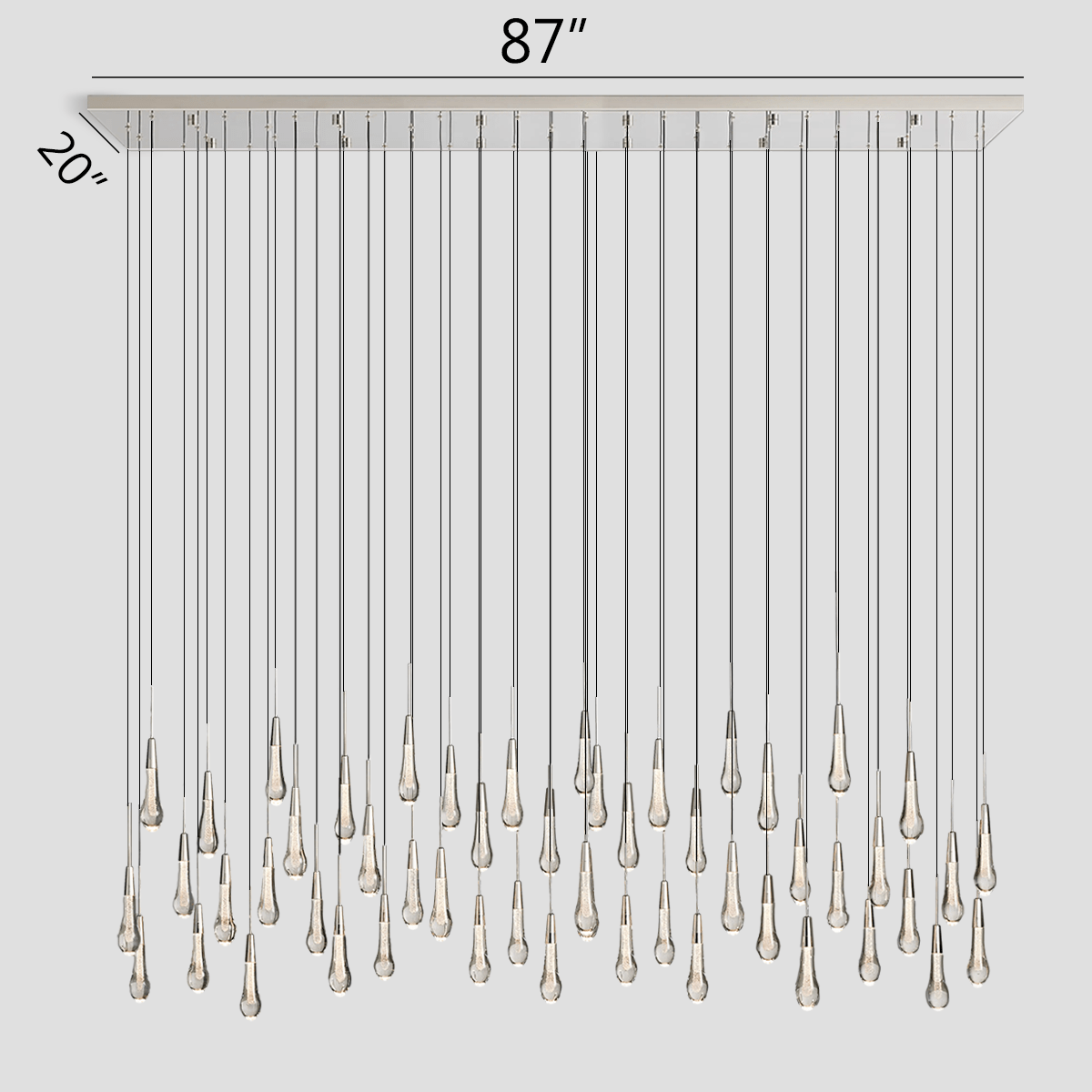 Franing SHOP ALL,crystal chandelier,Ceiling,Island counter/dining room NICKEL / 87" Soltaire Linear Chandelier 37'' 50'' 70'' 87"W 120"W