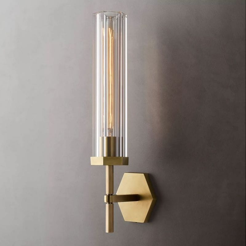 Franing shop all .wall .Crystal wall lamp Lacquered Burnished Brass Lambert Hexagonal Grand Sconce