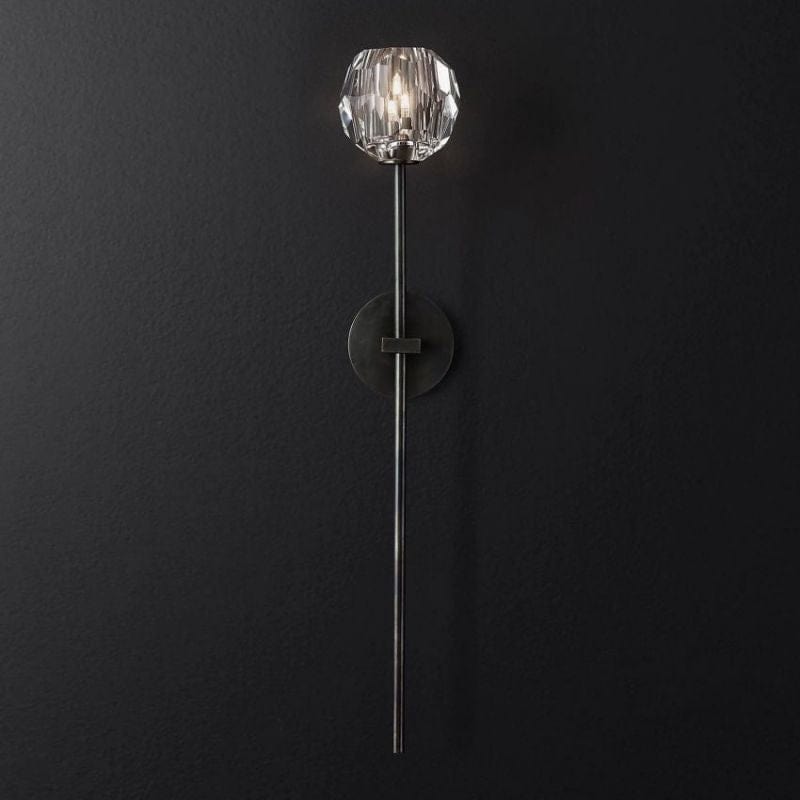 Franing shop all .wall .Crystal wall lamp Matte Black Boule Clear Crystal Grand Wall Sconce