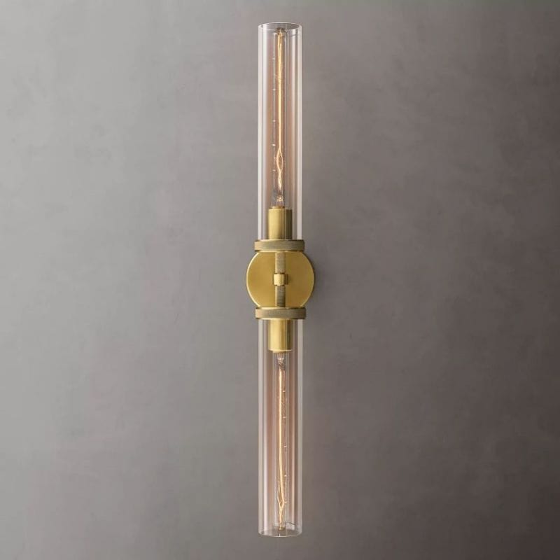 Franing shop all .wall ，glass wall light Lacquered Burnished Brass Lambert Knurled Grand Linear Sconce