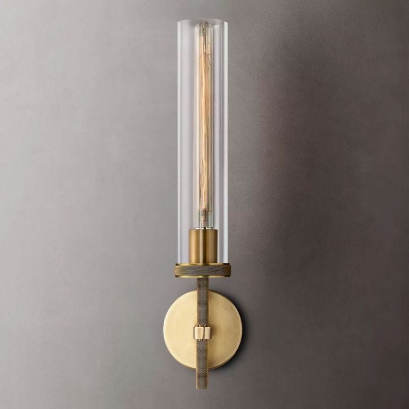 Franing shop all .wall，glass wall light Lacquered Burnished Brass Lambert Knurled Grand Sconce