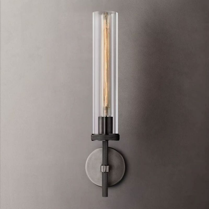 Franing shop all .wall，glass wall light Matte Black Lambert Knurled Grand Sconce