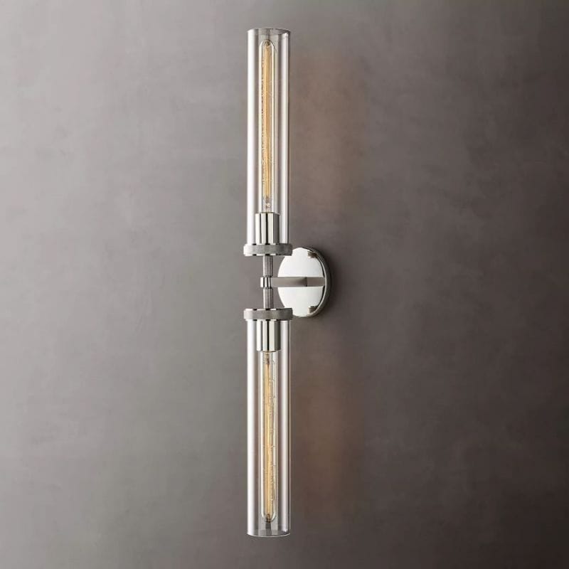 Franing shop all .wall ，glass wall light Polished Nickel Lambert Knurled Grand Linear Sconce