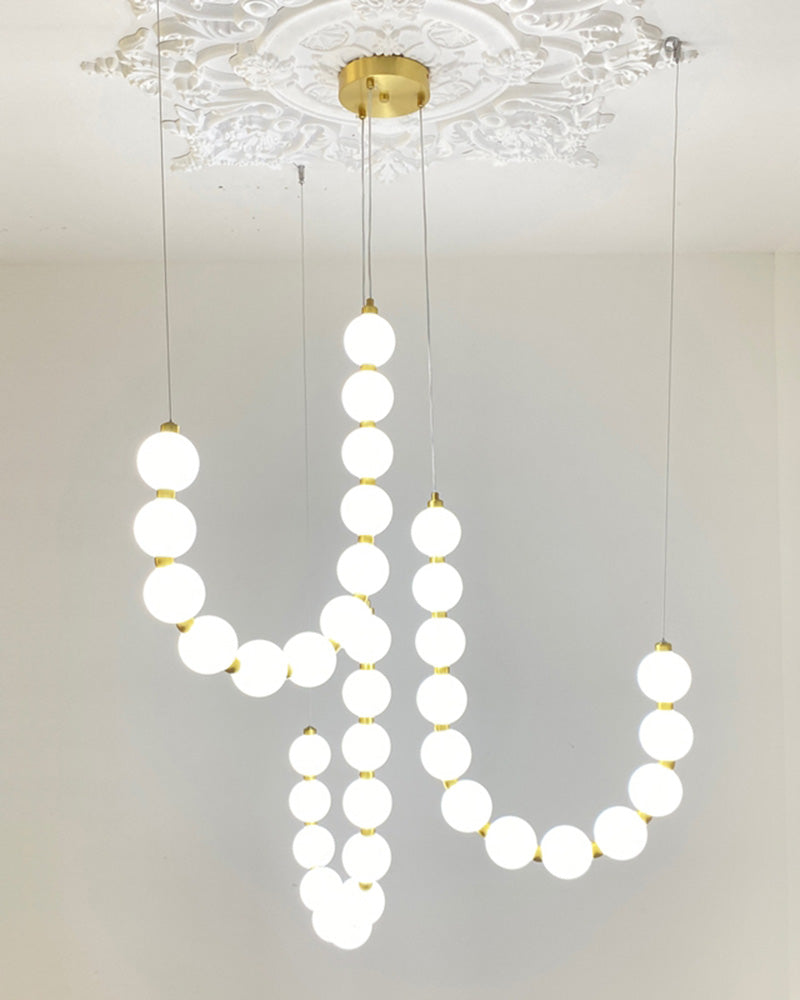 Acoji | Pearl Brass Globe Chandelier