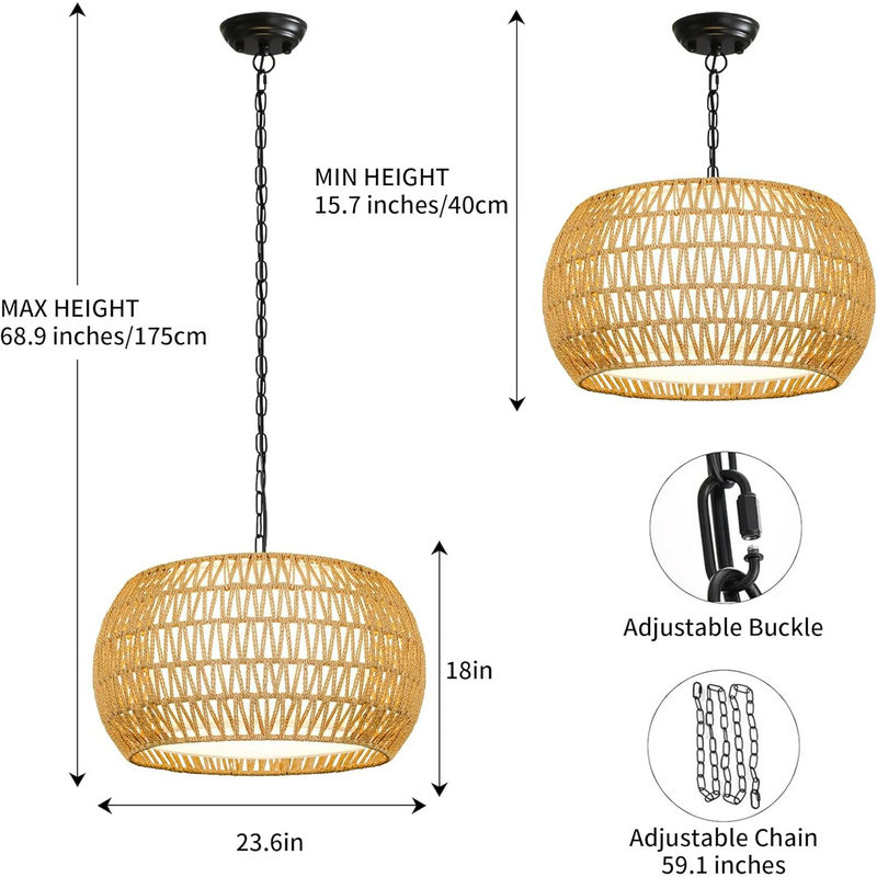 23.6" Anela Drum Chandelier