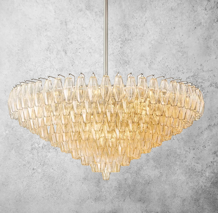 Chiara Glass Multi-Tier Round Chandelier 47" - Franing
