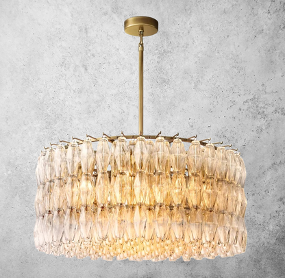 Chiara Glass Round Chandelier 37" - Franing