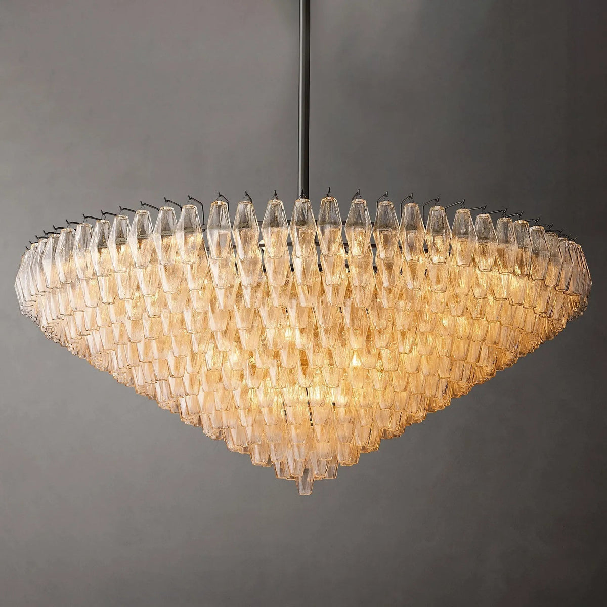 Chiara Glass Multi-Tier Round Chandelier 61" - Franing