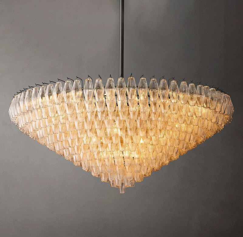 Chiara Glass Multi-Tier Round Chandelier 61" - Franing