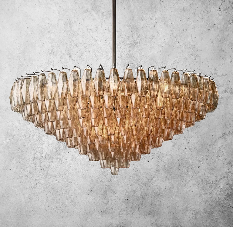 Chiara Glass Multi-Tier Round Chandelier 47" - Franing