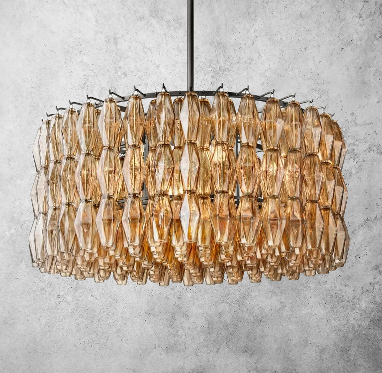 Chiara Glass Round Chandelier 37" - Franing