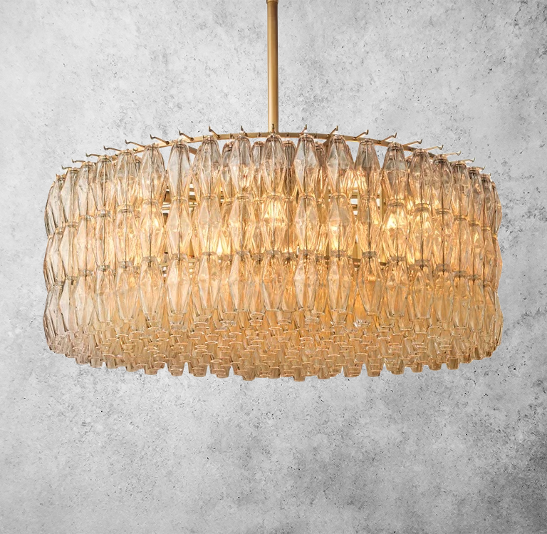 Chiara Glass Round Chandelier 47" - Franing