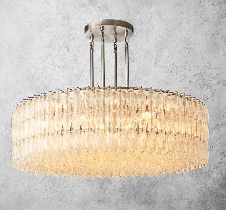 Chiara Glass Round Chandelier 61" - Franing