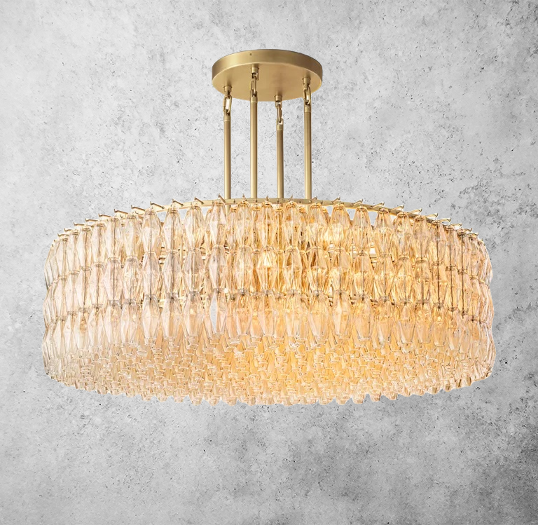 Chiara Glass Round Chandelier 61" - Franing