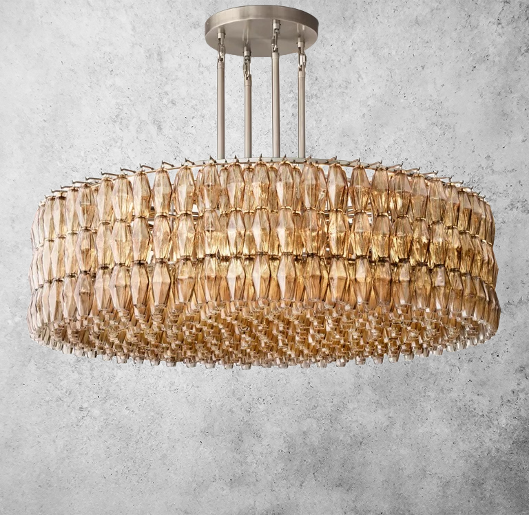 Chiara Glass Round Chandelier 61" - Franing