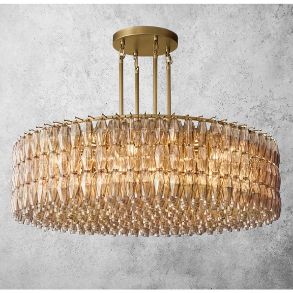 Chiara Glass Round Chandelier 61" - Franing
