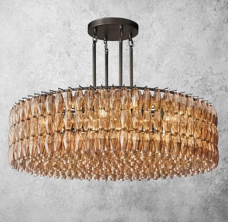 Chiara Glass Round Chandelier 61" - Franing